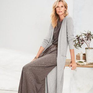 Garnet Hill Cashmere Long Black Cardigan/Duster